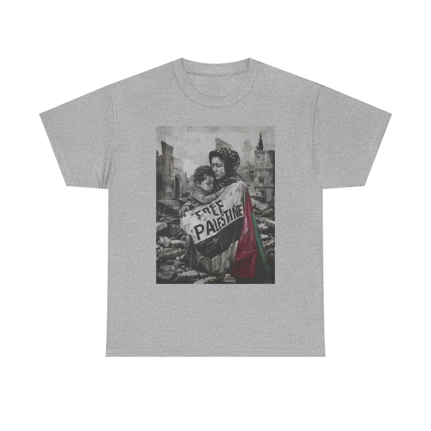 Free Palestine Graphic T Shirt Gaza Unisex Heavy Cotton Tee