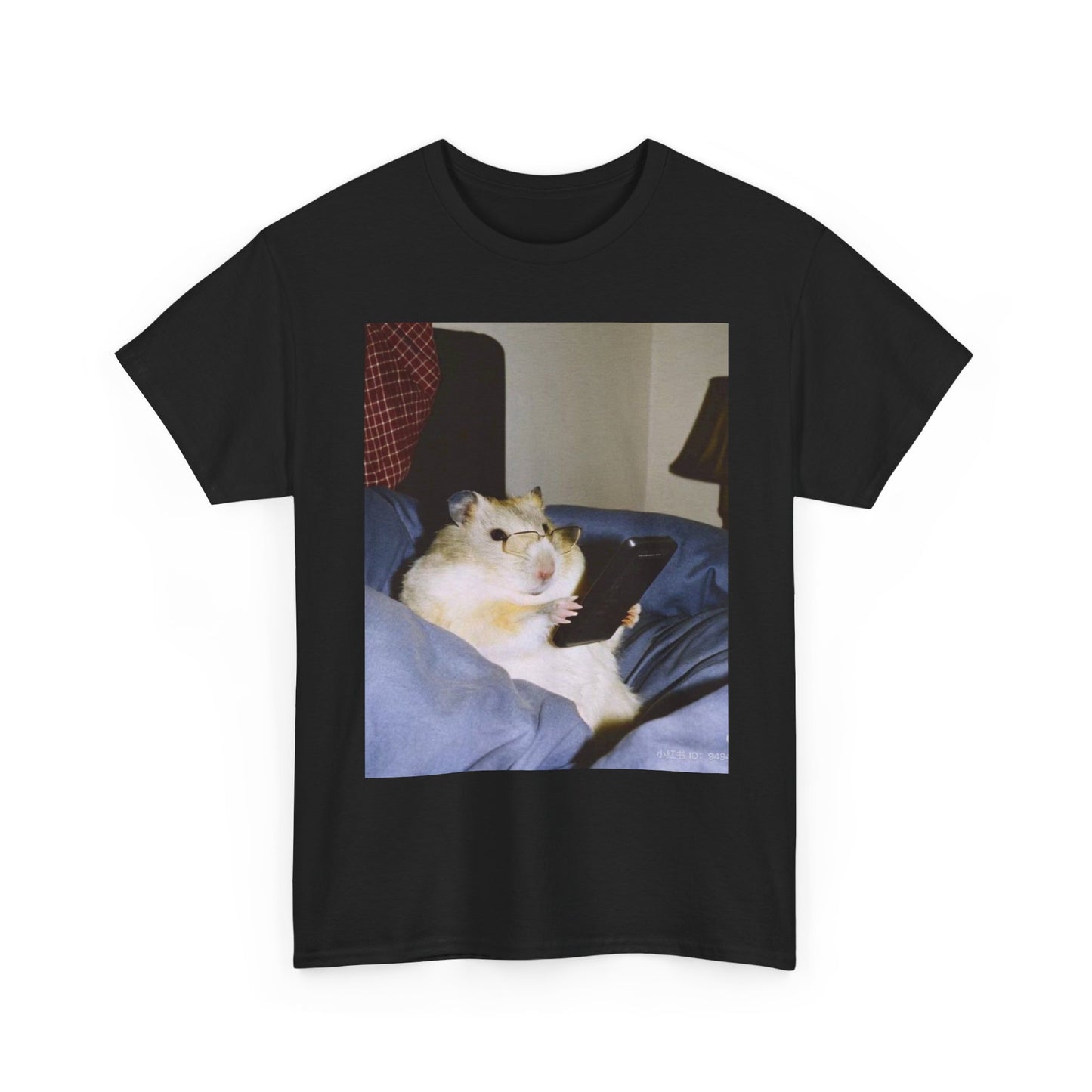 Funny Hamster On Phone Comedy Graphic T Shirt Unisex Heavy Cotton Tee BRAND NEW