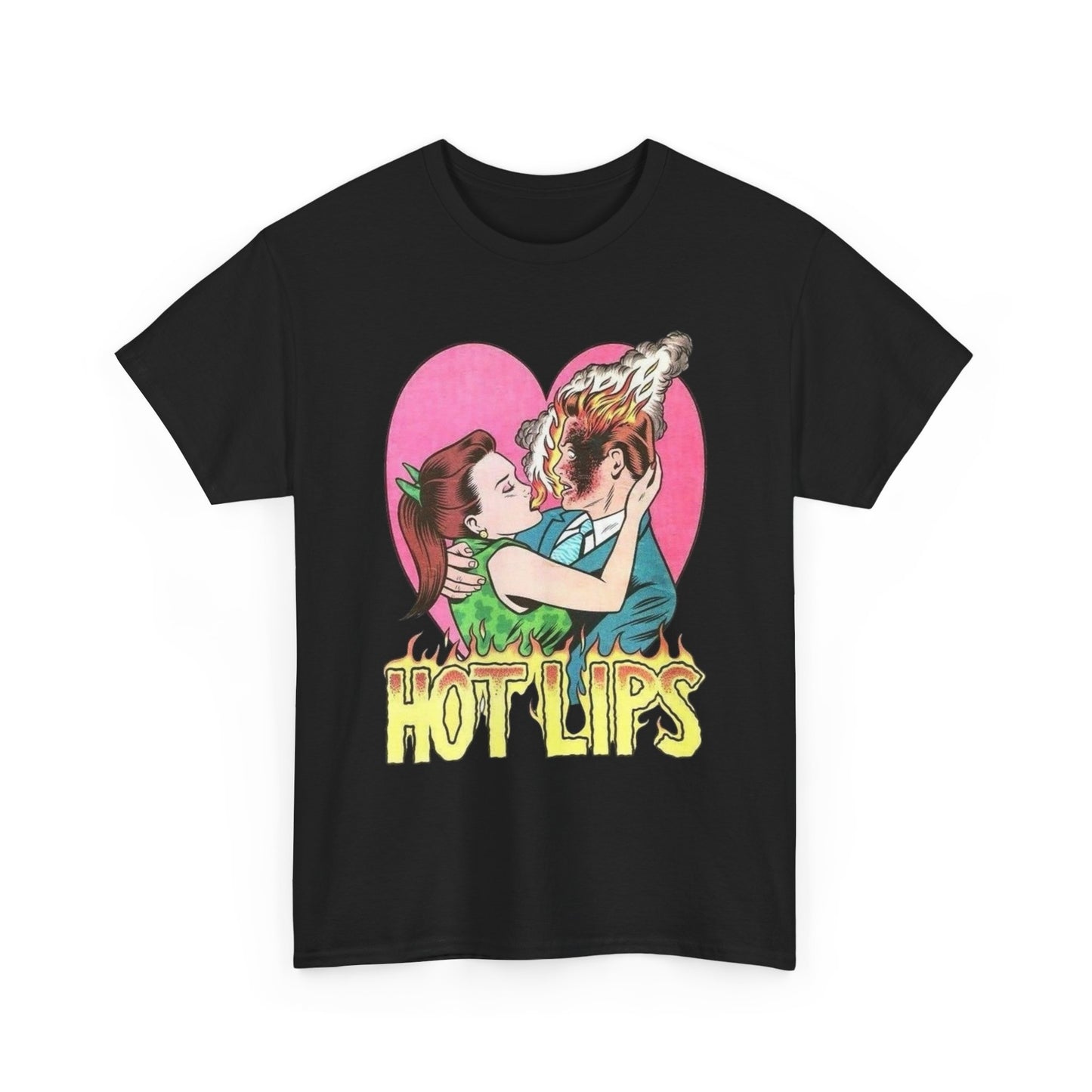 Hot Lips Graphic T Shirt Unisex Heavy Cotton Tee Gift