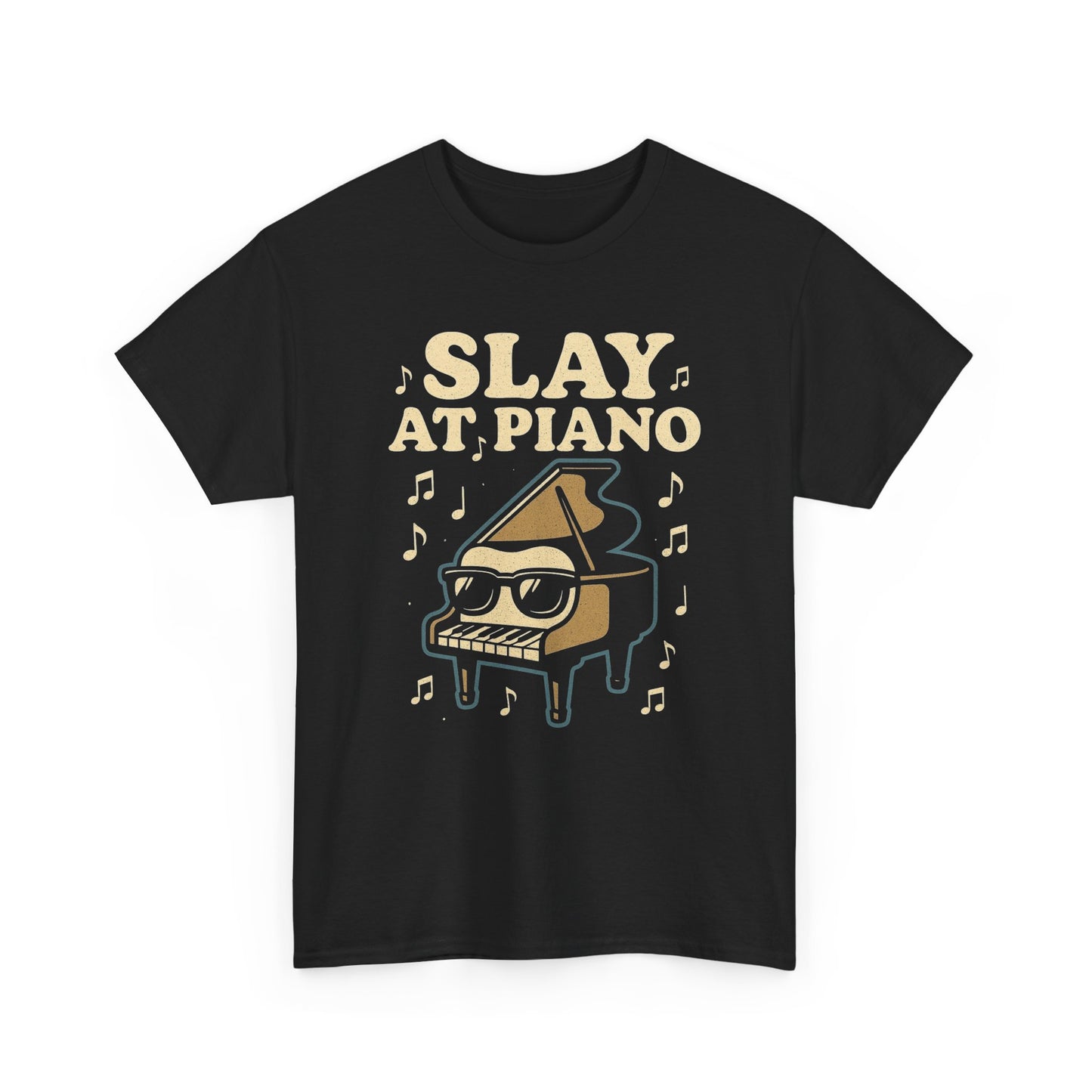 Slay At Piano Art Music Graphic T Shirt Unisex Heavy Cotton Tee