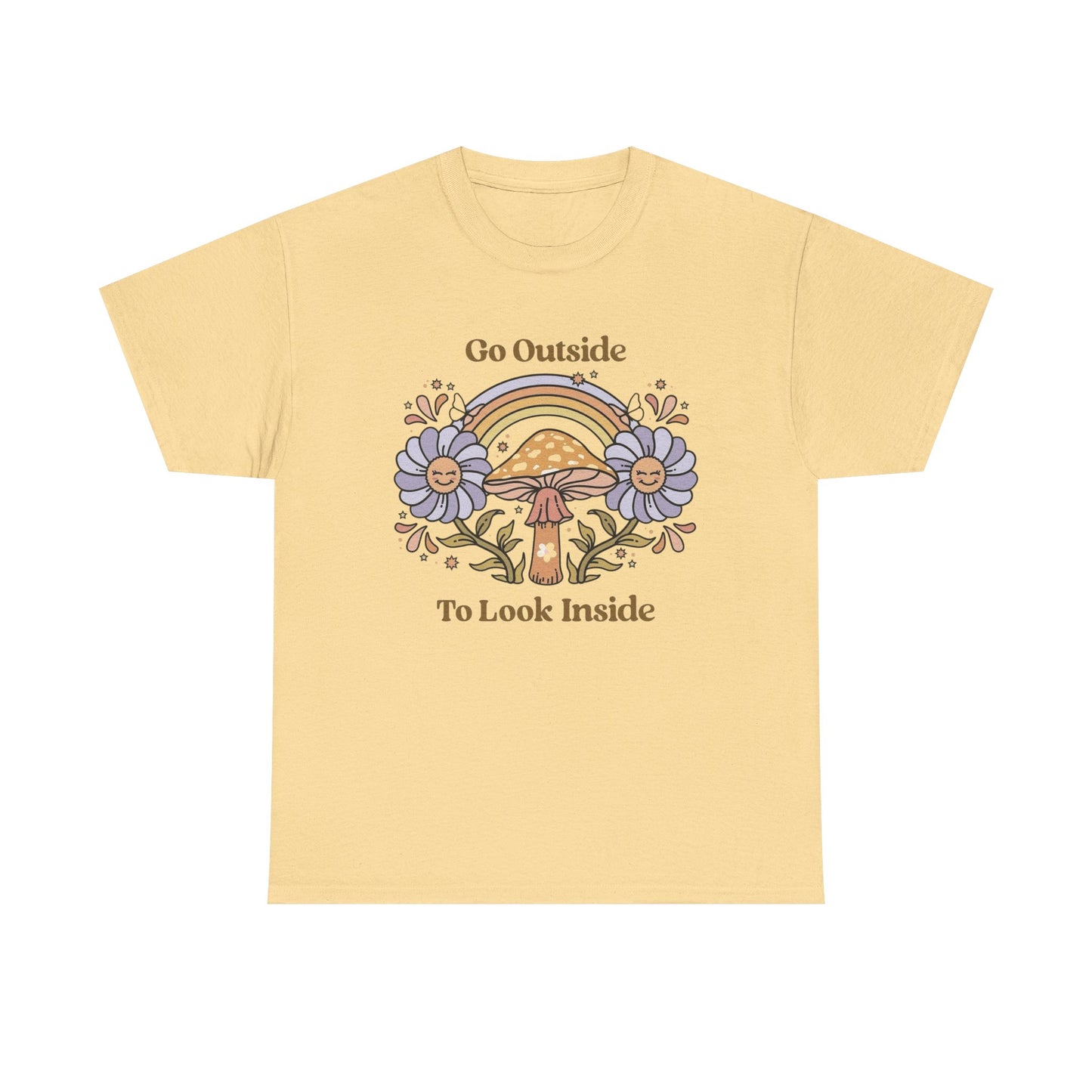 Go Outside To Look Inside Graphic T Shirt Unisex Heavy Cotton Tee