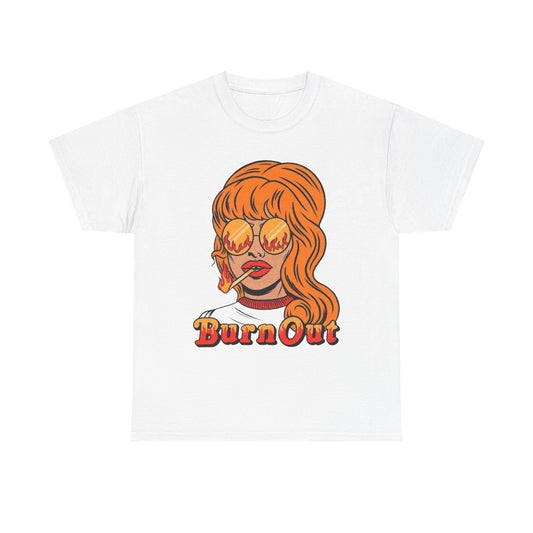 Burn Out Retro Graphic T Shirt ADULT NEW Heavy Cotton Tee