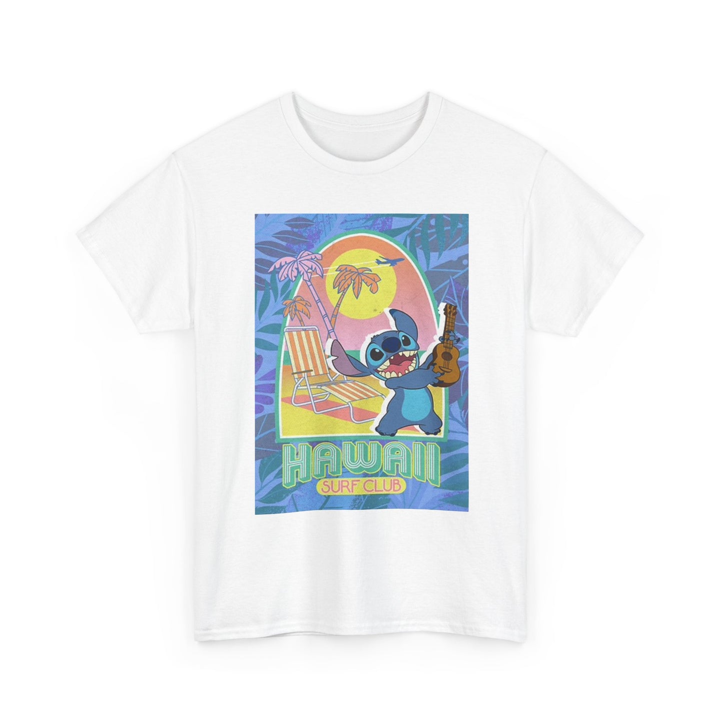 Hawaiian Surf Club Graphic T Shirt Retro Cartoon Unisex Heavy Cotton Tee