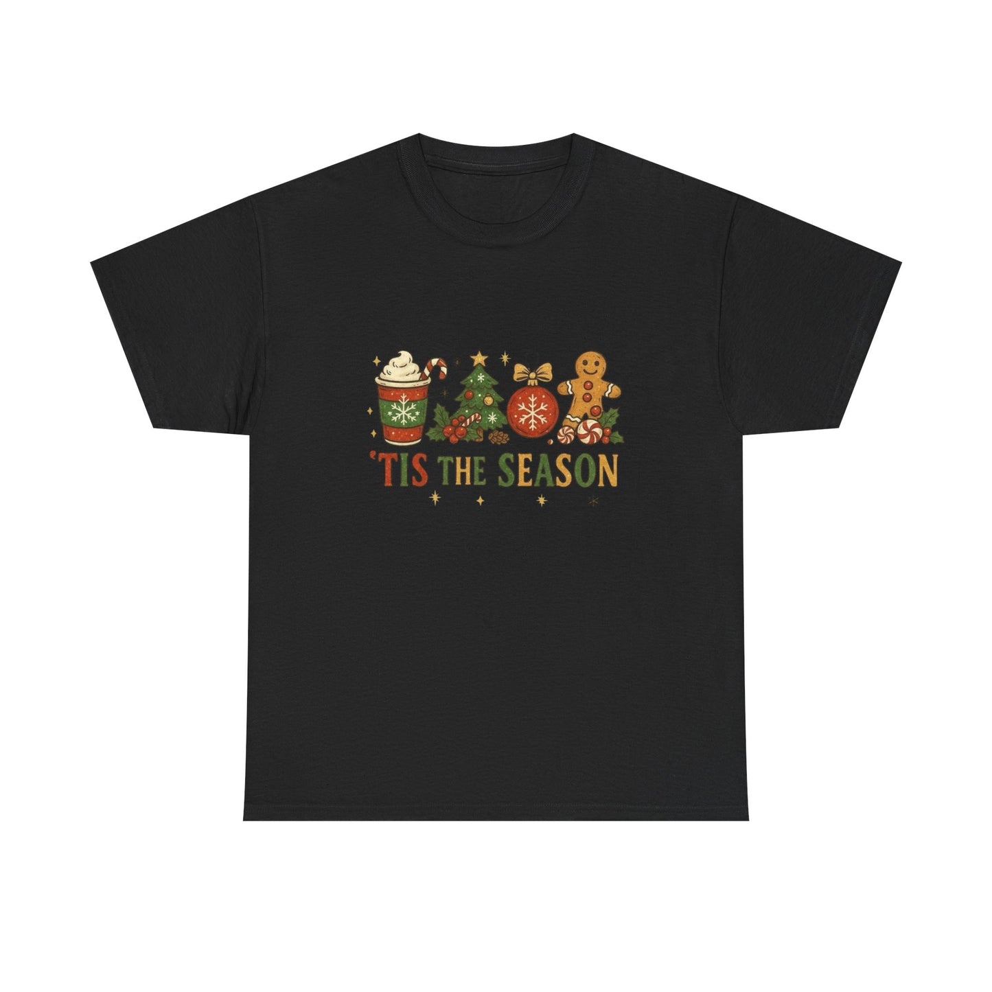 Tis The Season Christmas Graphic T Shirt NEW Unisex Heavy Cotton Tee