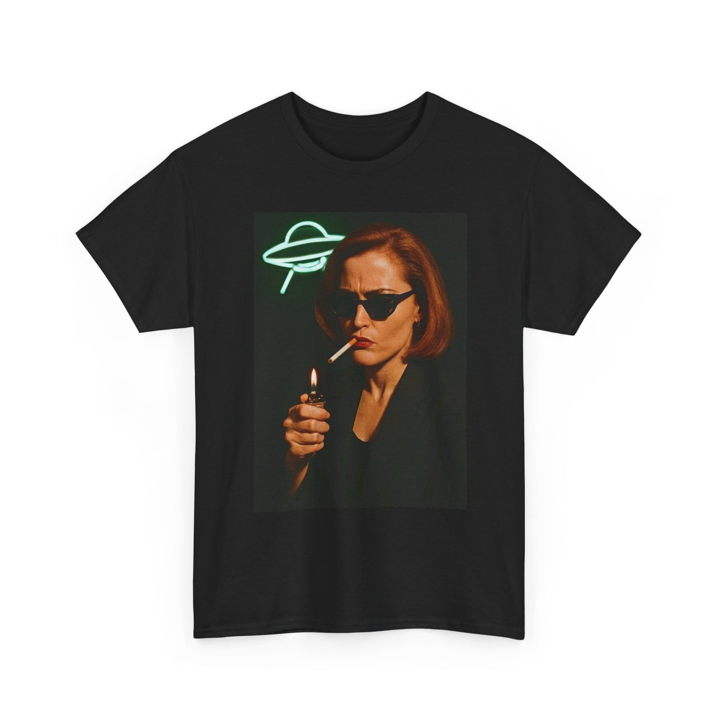 X Files Smoking Funny Aliens Graphic T Shirt NEW S-5XL Unisex Heavy Cotton Tee