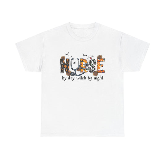 Nurse By Day Witch By Night Graphic T Shirt NEW Unisex Heavy Cotton Tee