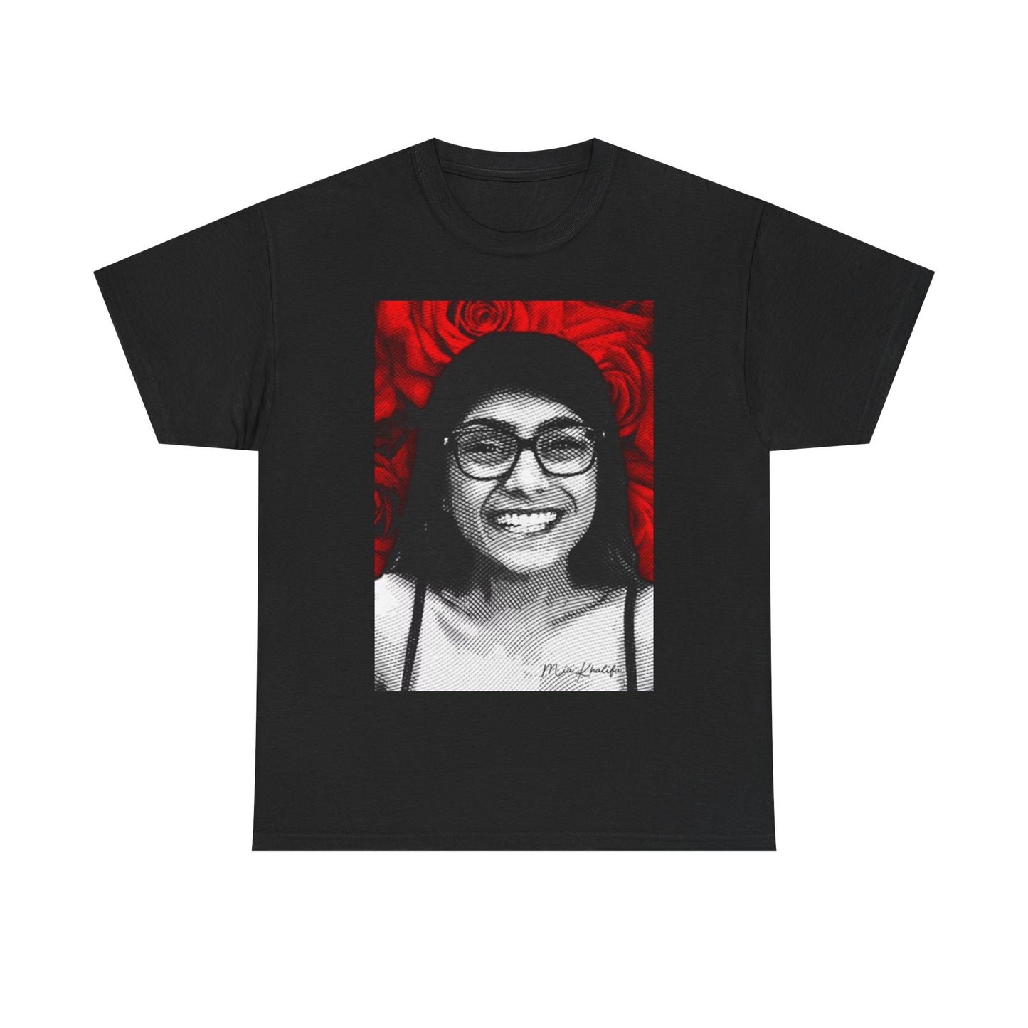Mia Khalifa Shirt Funny Gift Roses Onlyfans Joke Unisex Heavy Cotton Tee