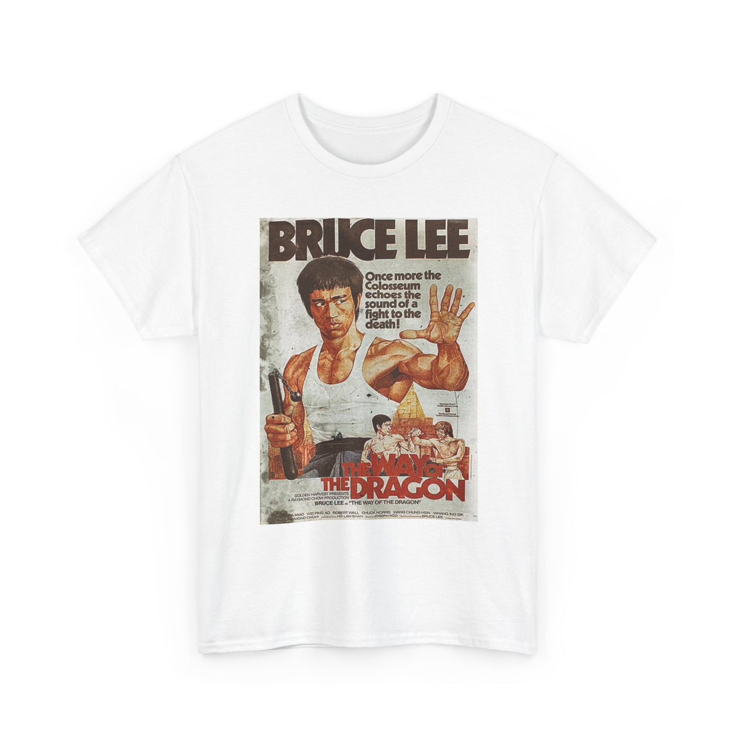 Bruce Lee Graphic T Shirt Vintage Poster Unisex Heavy Cotton Tee