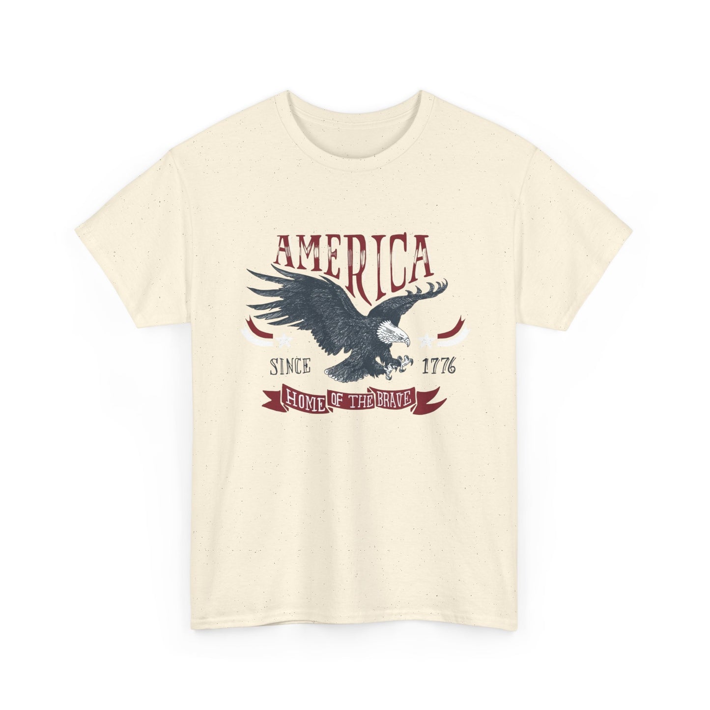 Home Of The Brave USA Retro Graphic T Shirt Men's Heavy Cotton Tee