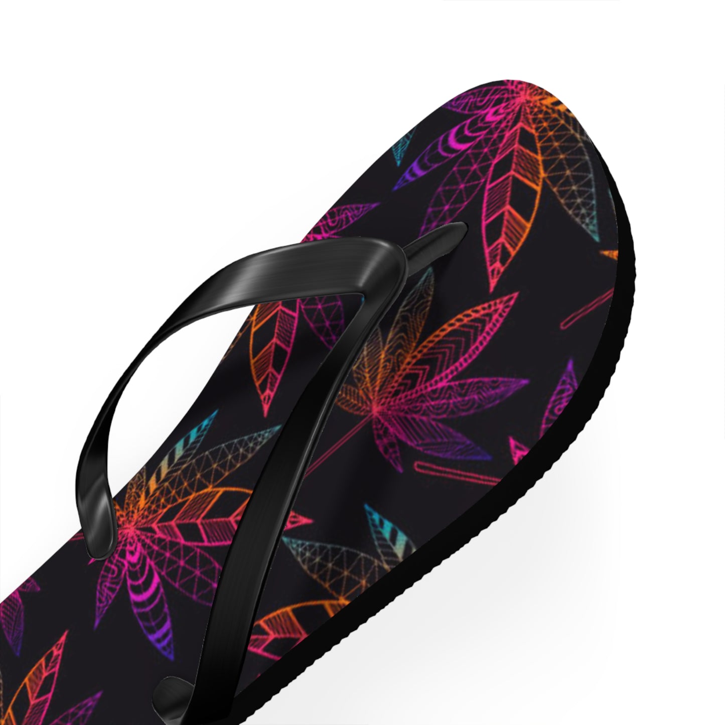 WAVES And SUN Co Sandals Weed Leaf - Flip Flops -Slides Summer Beach BRAND NEW