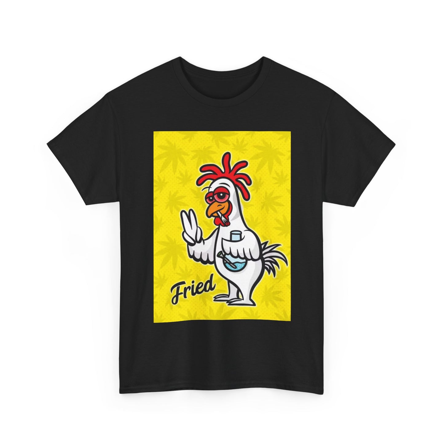Fried Chicken Tshirt Funny Weed Graphic Bong 420 Unisex Heavy Cotton Tee