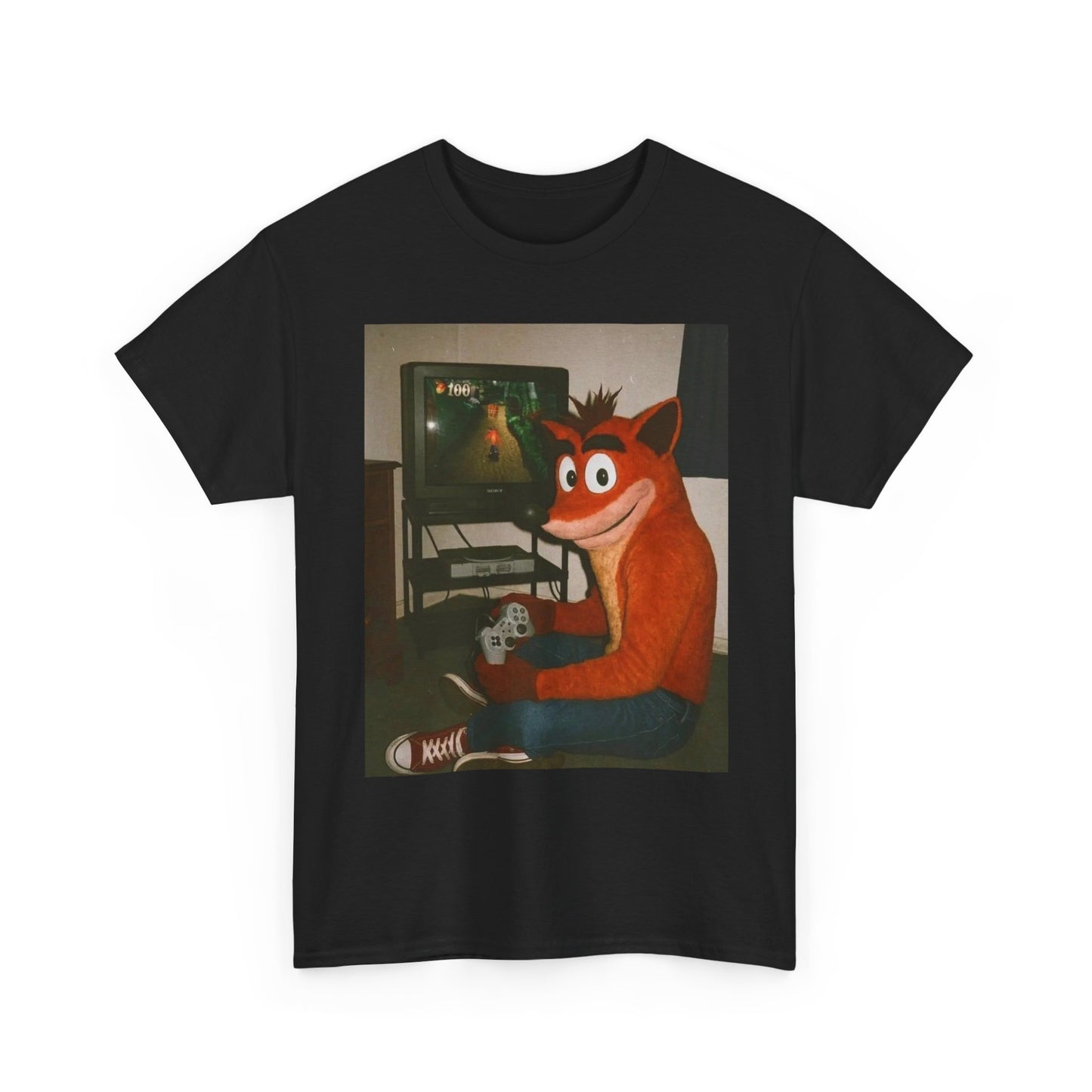 Crash Bandicoot Funny T Shirt Graphic Retro 90s Gaming Unisex Heavy Cotton Tee