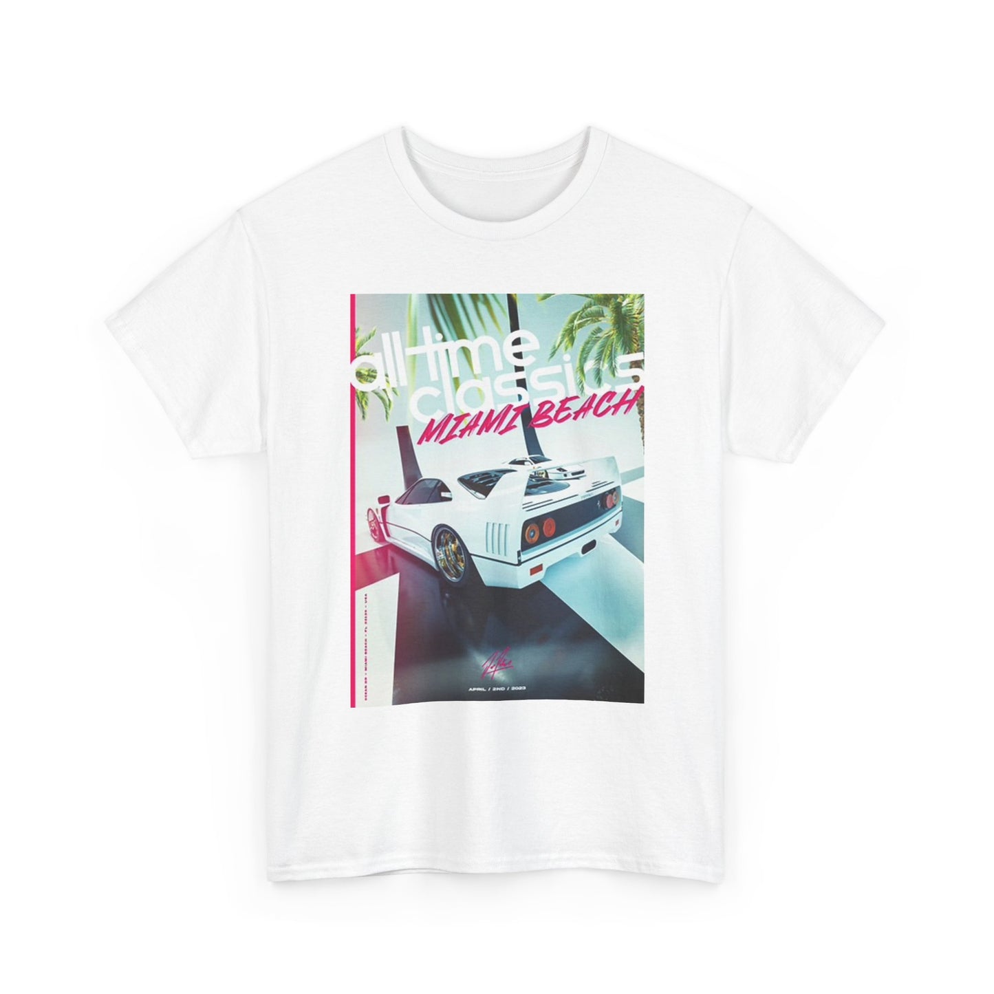 All time Classics Graphic T Shirt Miami Beach Gaming Video Unisex Heavy Cotton