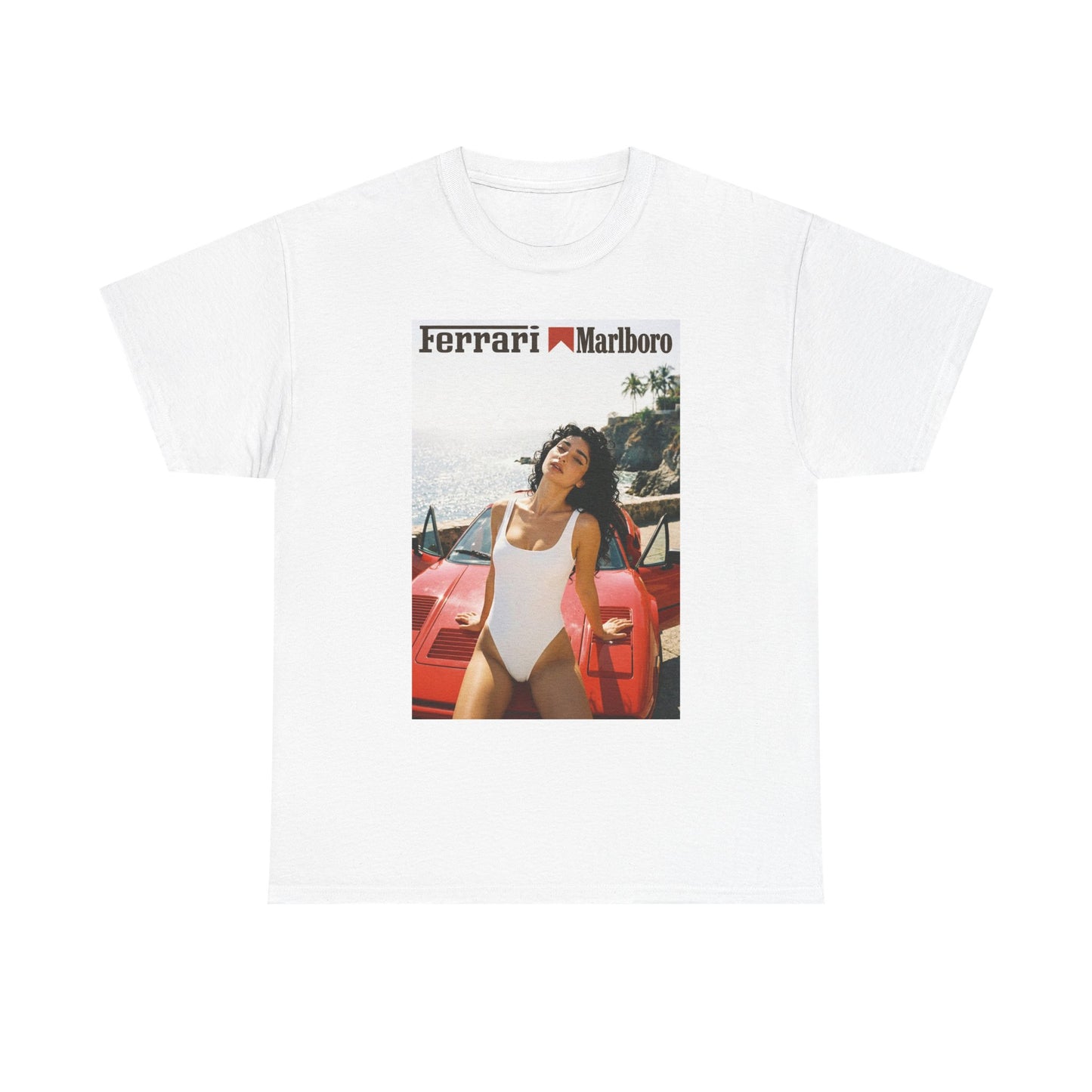 Ferrari Racing Marlboro Graphic T Shirt Men's Heavy Cotton Tee - Quality - Modern True to Size