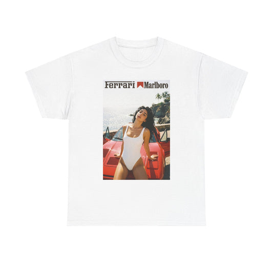 Ferrari Racing Marlboro Graphic T Shirt Men's Heavy Cotton Tee - Quality - Modern True to Size