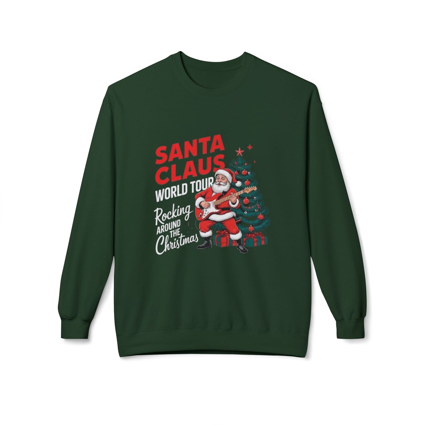 Santa Clause World Tour Unisex Midweight Softstyle Fleece Crewneck Sweatshirt