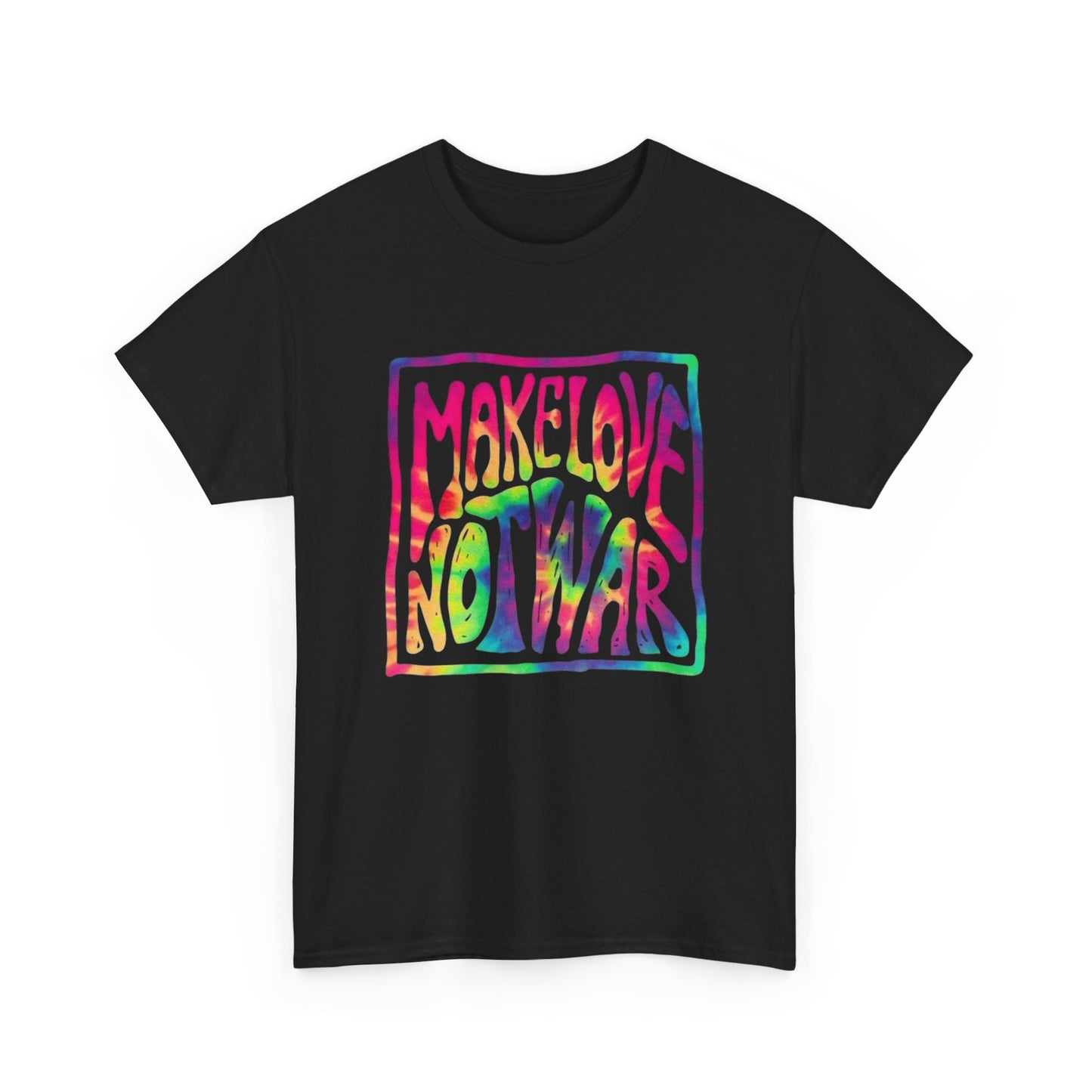 Make Love Not War Retro Tye Dye Graphic T Shirt NEW Unisex Heavy Cotton Tee