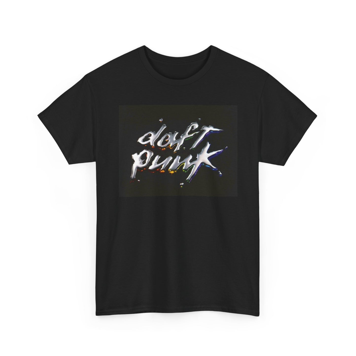 Daft Punk Chrome Tshirt EDM Techno Tour Merch Unisex Heavy Cotton Tee Rainbow