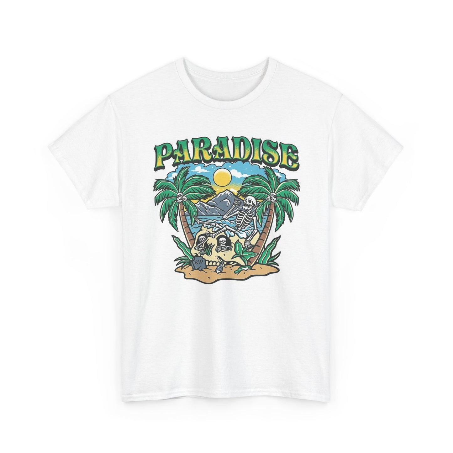 Paradise Graphic T Shirt Funny Private Island Living Unisex Heavy Cotton Tee