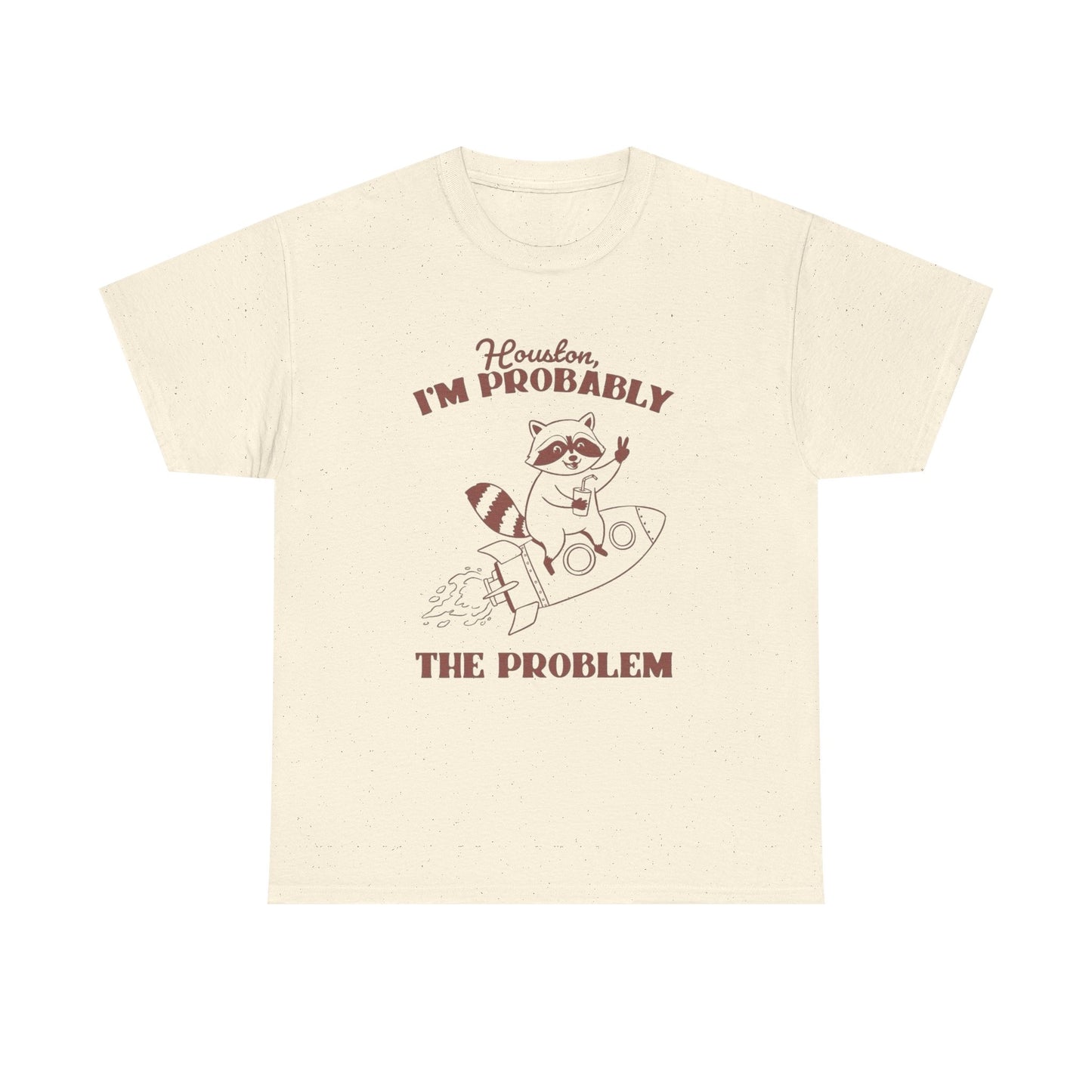 Houston I'm The Problem Funny Graphic T Shirt Unisex Heavy Cotton Gift Vintage