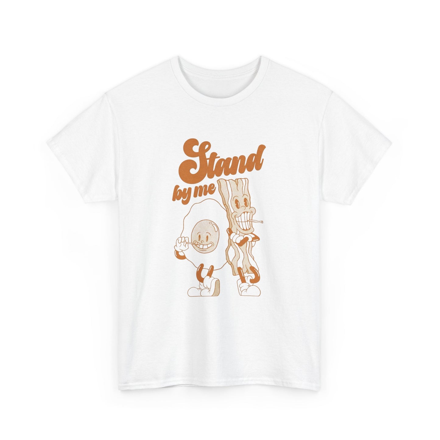 Stand By Me Funny Bacon And Eggs Chef Graphic T Shirt Unisex Heavy Cotton Tee