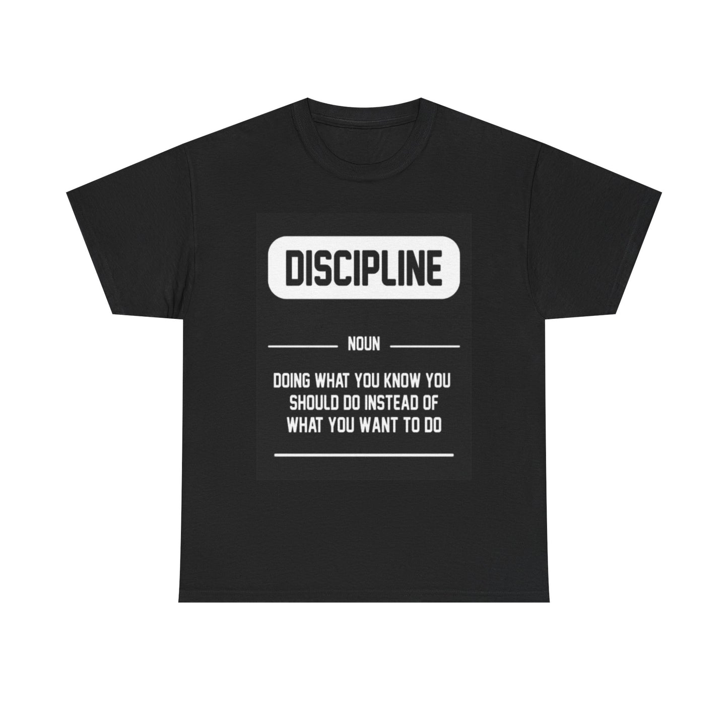 Discipline graphic T Shirt GYM Workout gear Unisex Heavy Cotton Tee Training