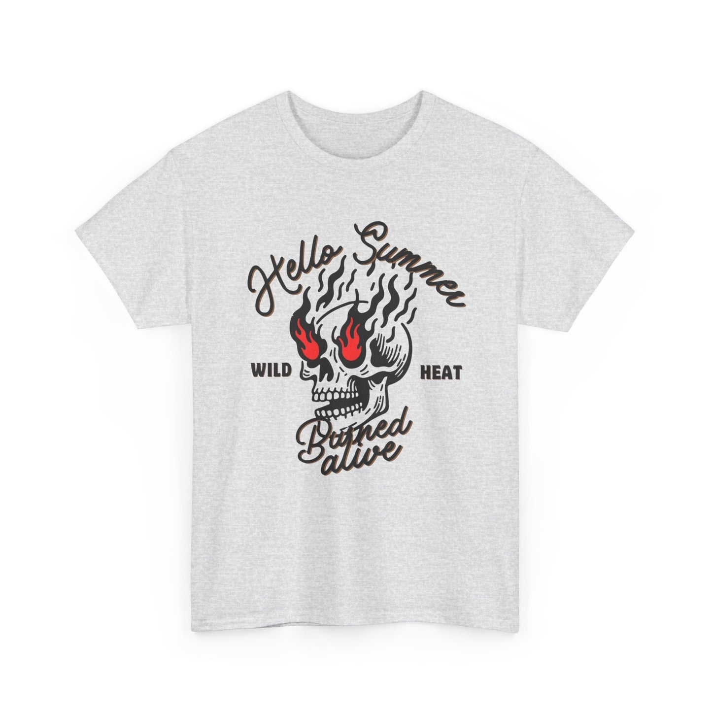 Hello Summer Wild Heat Graphic T Shirt Unisex Heavy Cotton Tee