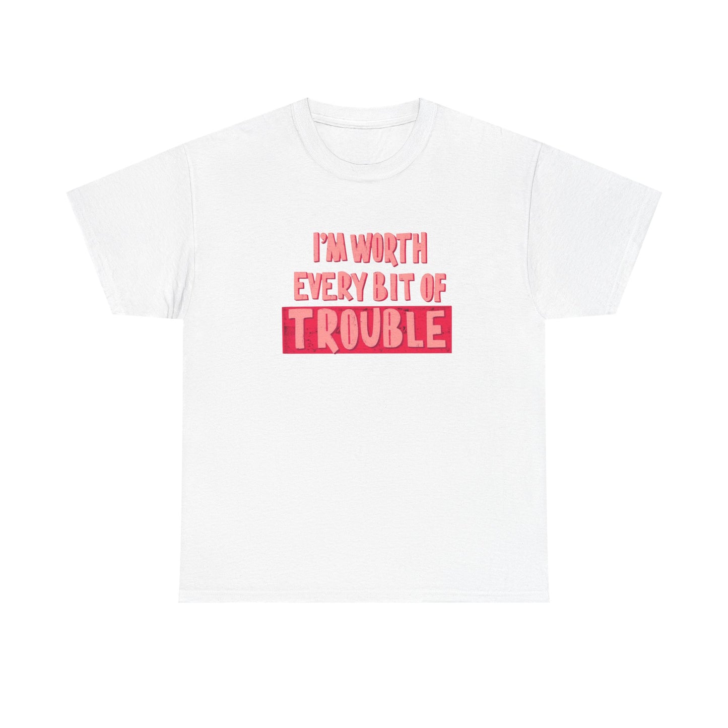 Im Worth Every Bit Of Trouble Graphic T Shirt Unisex Heavy Cotton Tee Gift