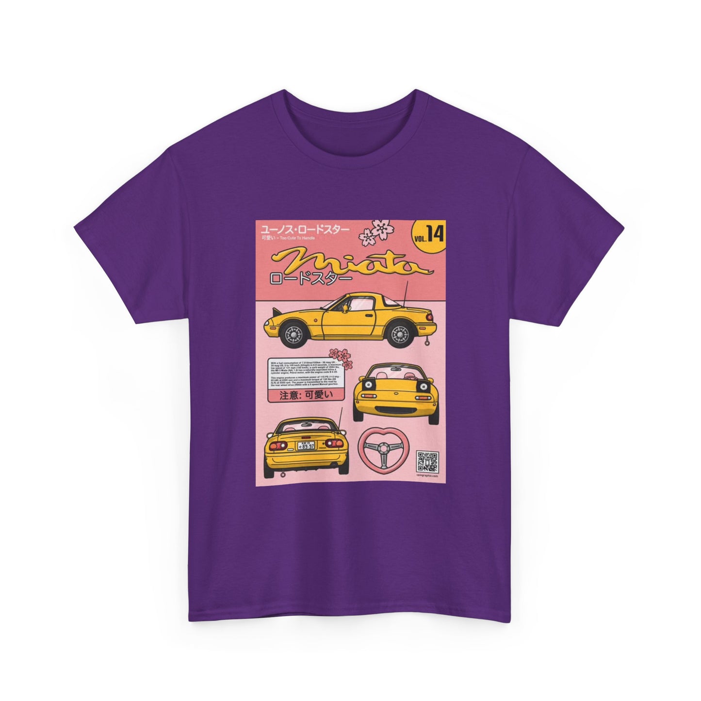Mazda Miata Tshirt JDM Graphic Anime Cute Unisex Heavy Cotton Tee