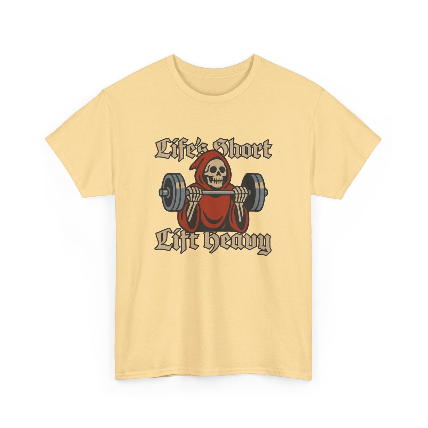 Life Is Short Lift Heavy Graphic T Shirt NEW ADULT Unisex Heavy Cotton Tee