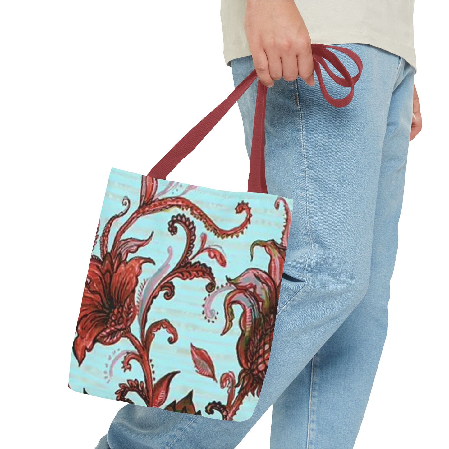 Flowers Turquoise Multi Color BRAND NEW MODERN Tote Bag (AOP)