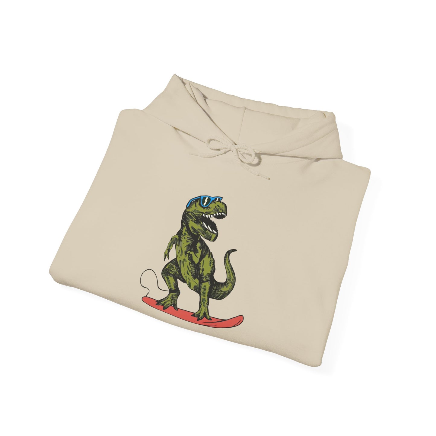 Surfing T Rex Graphic Hoodie Unisex Heavy Blend™ Hooded Sweatshirt