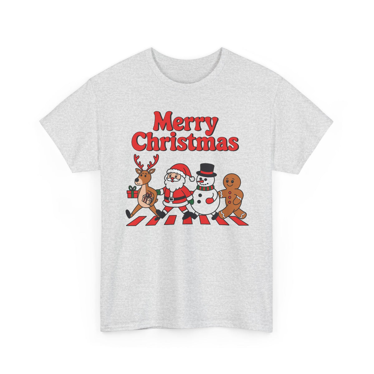 Merry Christmas Santa Reindeer Snowman Gingerbread T-Shirt Men's Graphic Tee