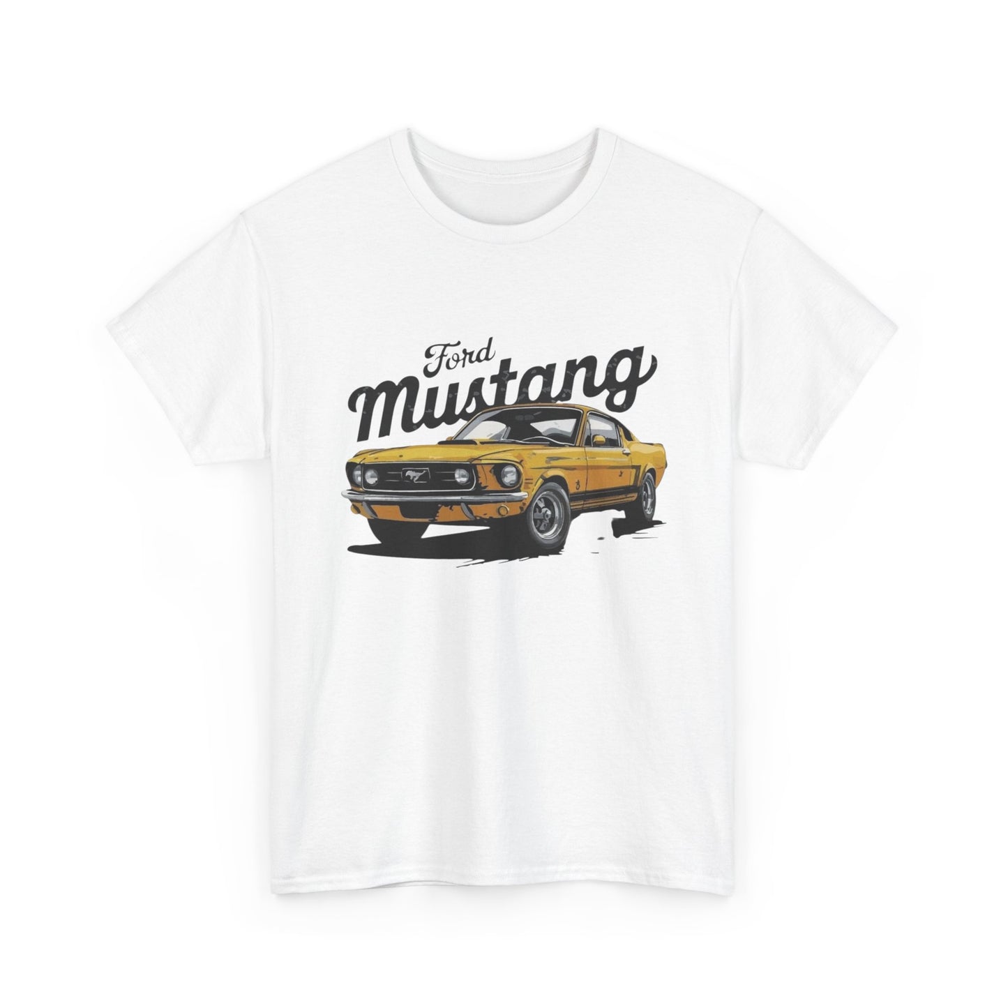 Ford Mustang Retro Graphic T Shirt Men's Heavy Cotton Tee