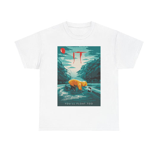 It Horror Movie Tshirt Movie Poster Retro Scary Clown Unisex Heavy Cotton Tee