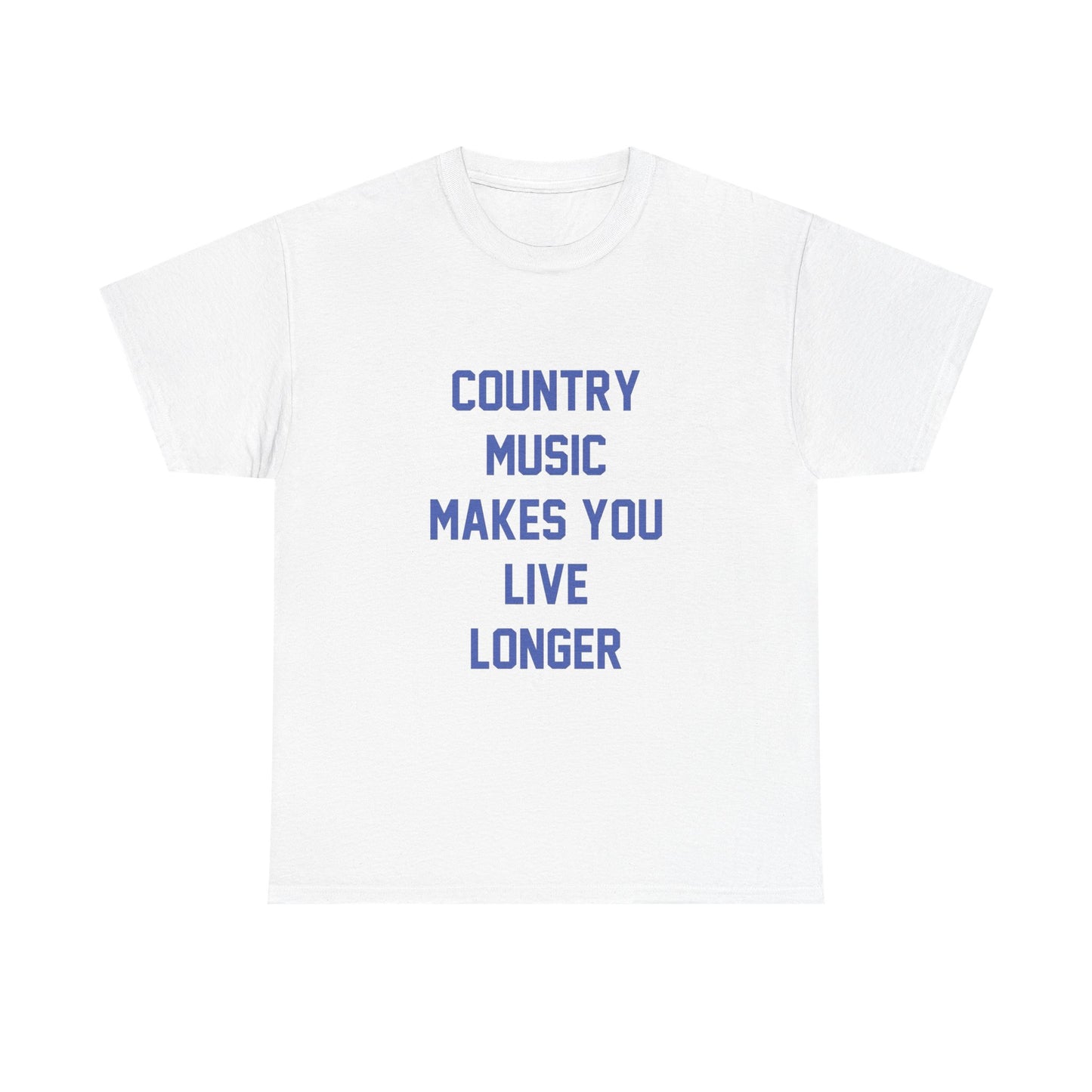 Country Music Makes You Live Longer Graphic T Shirt NEW ADULT TEE Cotton