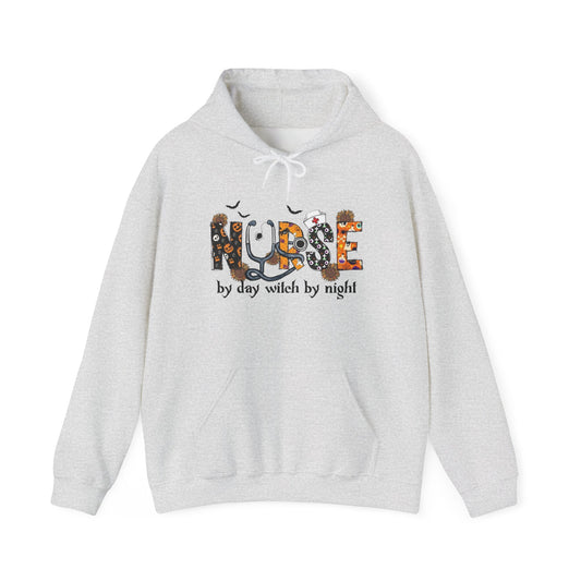 Nurse By Day Witch By Night Graphic Hoodie Unisex Heavy Blend™ Hooded Sweatshirt