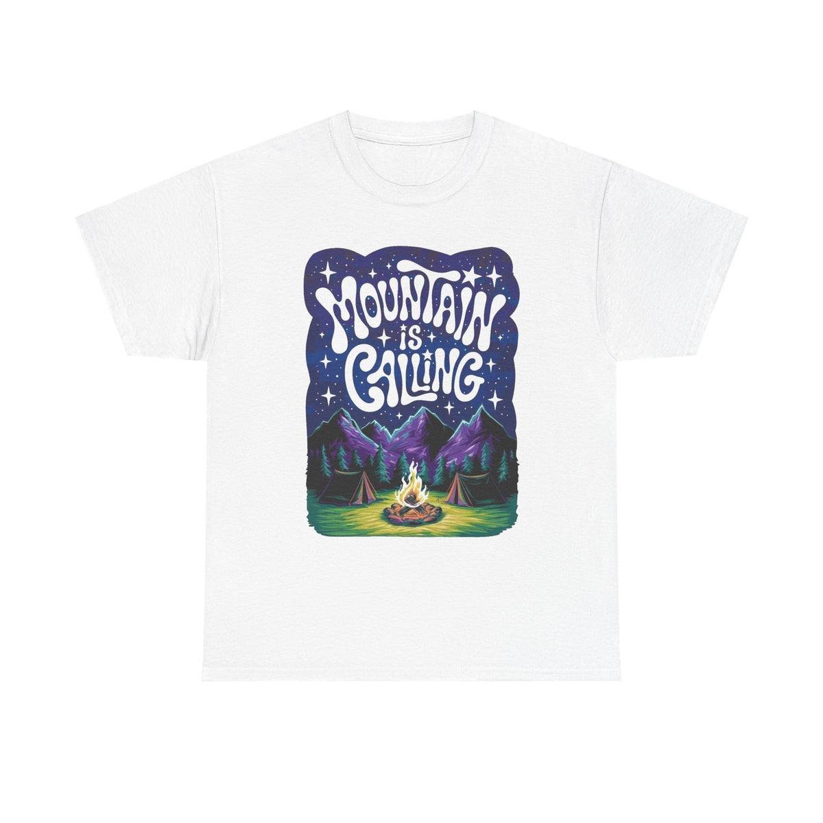 Mountain Is Calling Graphic T Shirt Outdoors Men's Heavy Cotton Tee