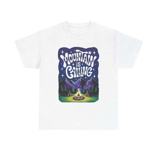 Mountain Is Calling Graphic T Shirt Outdoors Men's Heavy Cotton Tee