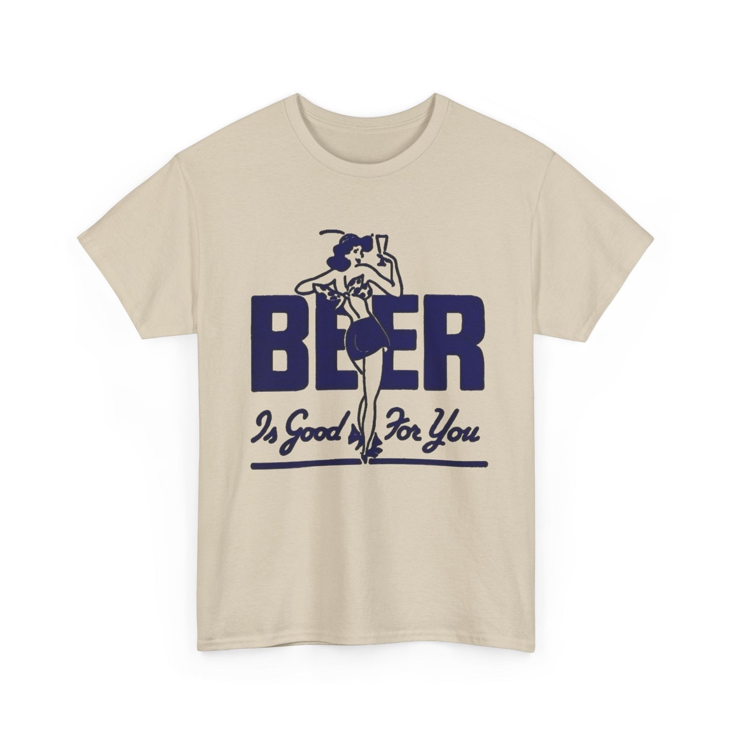 Beer Is Good For You Graphic T Shirt NEW Vintage Unisex Heavy Cotton Tee