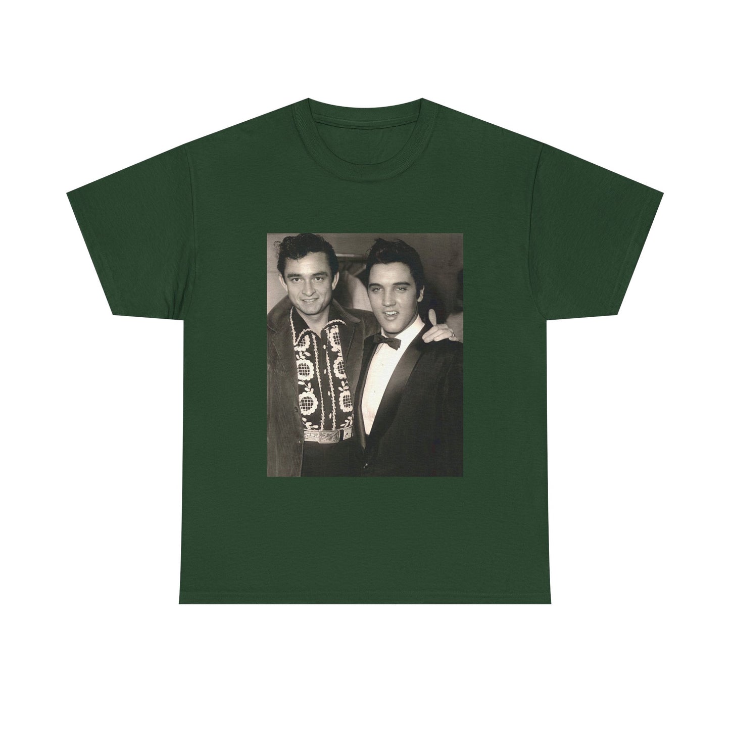 Elvis And Johnny cash shirt vintage graphic art black and white Heavy Cotton