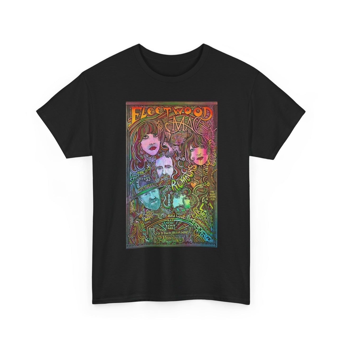 Fleetwood Mac T-shirt graphic vintage retro art Unisex Heavy Cotton Tee