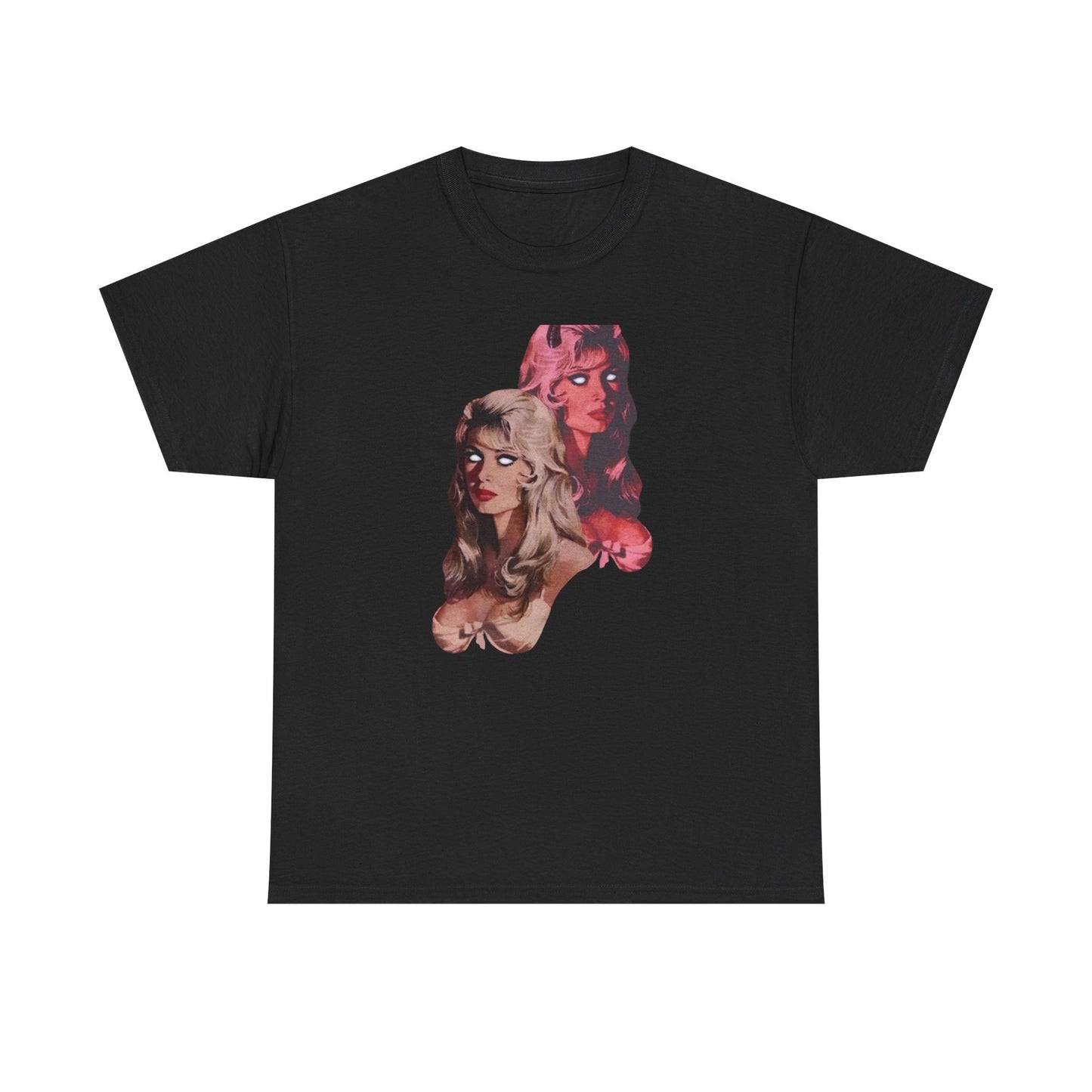 Blonde Model Eyes Vintage Graphic T-Shirt Women's Heavy Comfy Cotton Tee