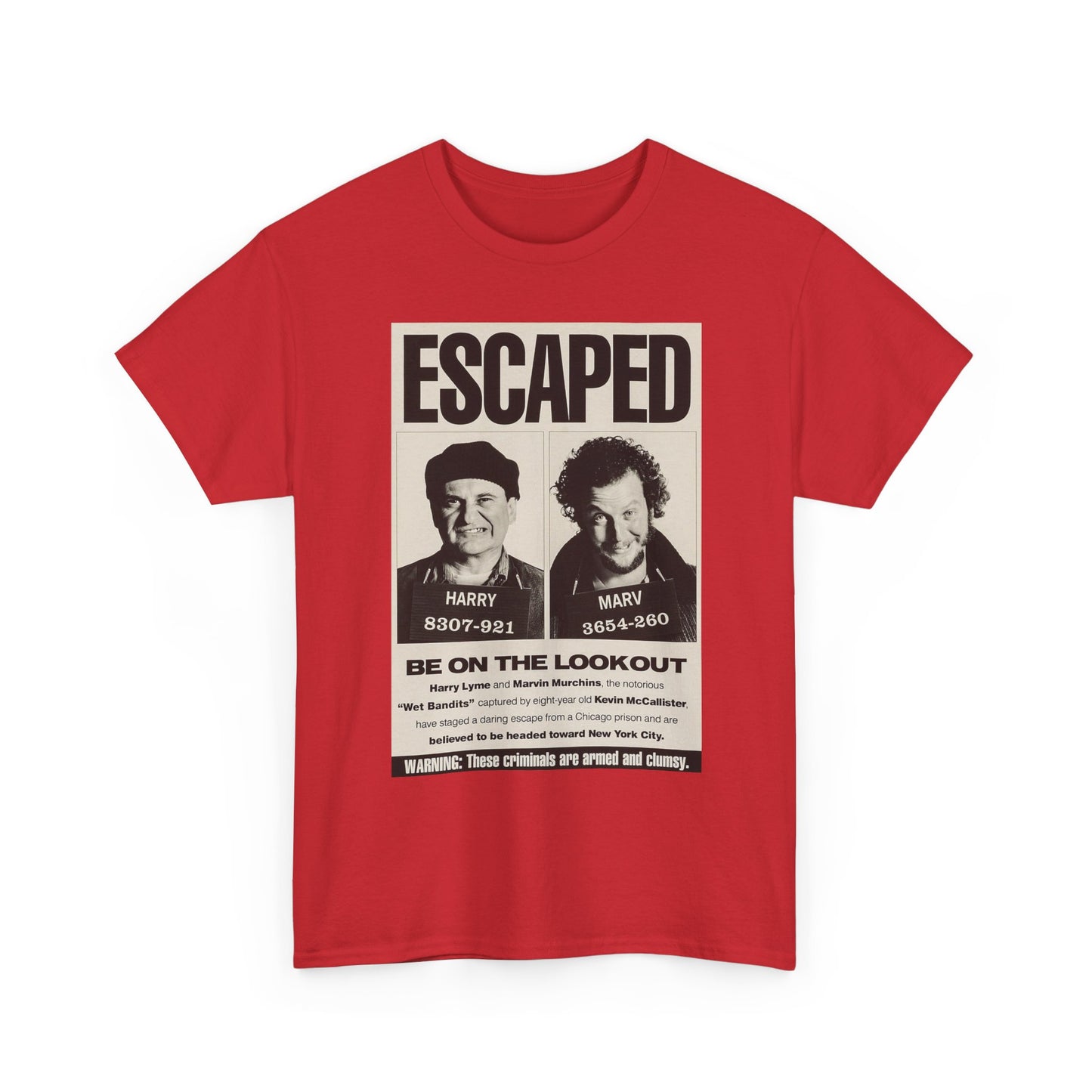 Escaped Poster Graphic T Shirt Home Alone Christmas Funny Holidays Tee