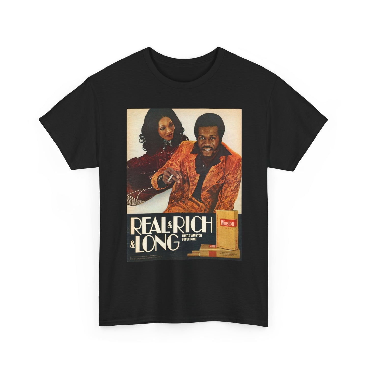 Winston Graphic T Shirt Vintage Cigarette Ad Poster Retro Unisex Heavy Cotton