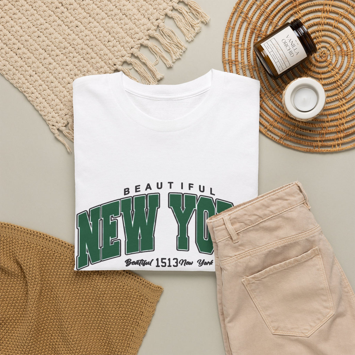 Beautiful New York Graphic T Shirt Men's Heavy Cotton Tee