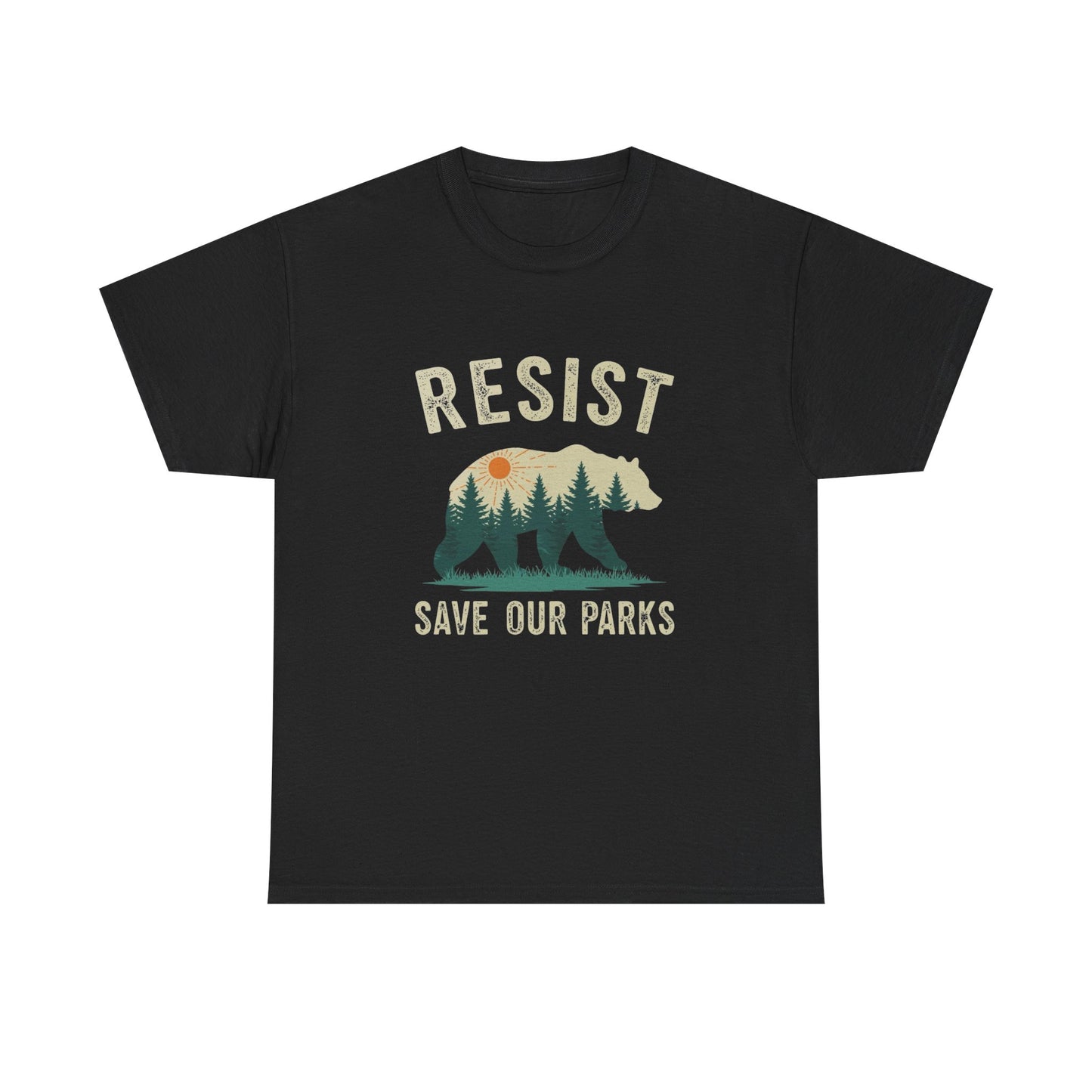 Resist Protect Our Parks Graphic T Shirt Unisex Heavy Cotton Tee