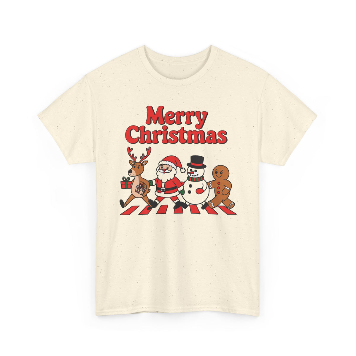 Merry Christmas Santa Reindeer Snowman Gingerbread T-Shirt Men's Graphic Tee