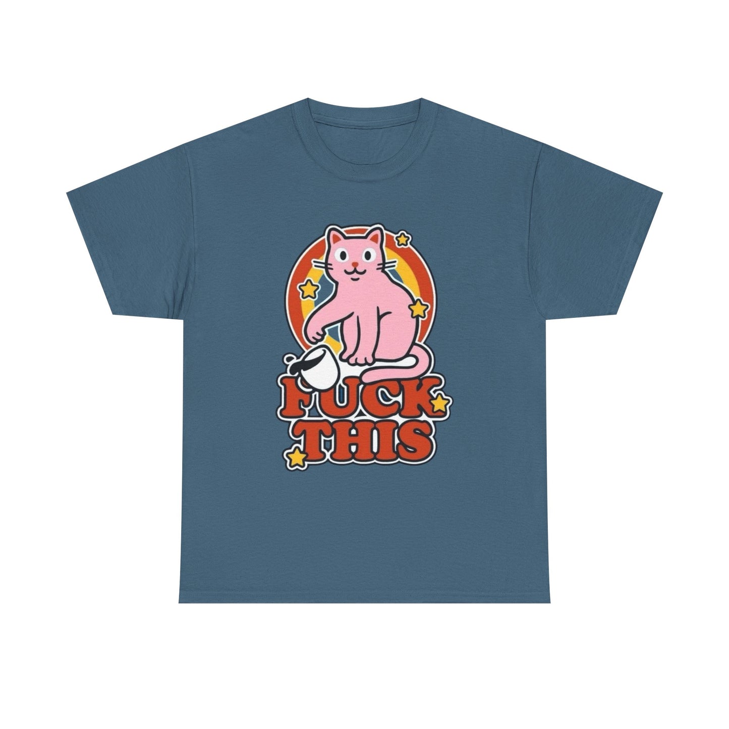 Funny Cat Graphic T-Shirt Men's Women's Heavy Cotton Tee NEW GIFT