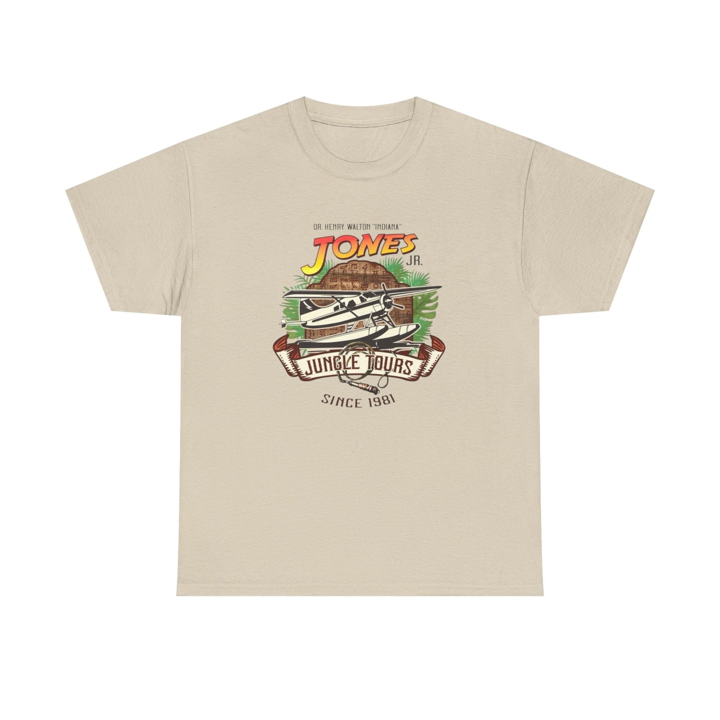 Jungle Tours Indiana Jones Graphic T Shirt Unisex Heavy Cotton Tee